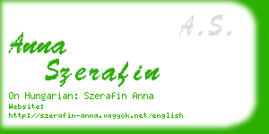 anna szerafin business card